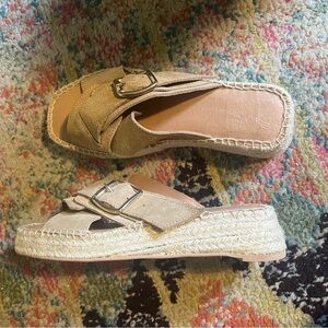 Anthropologie Espadrille Criss-Cross Slide Sandals size 40